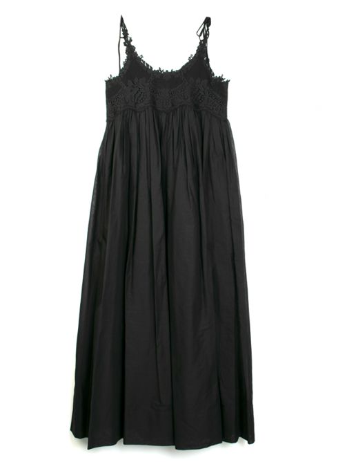 MUSLIN LONG DRESS TWIN SET | 261TT214000006 NERO